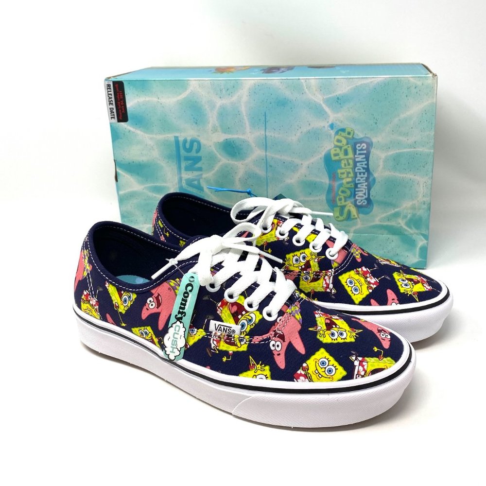 💖MEGA SALE💖Vans Sponge Bob ComfyCush Canvas Purple Low Top Men's VN0A3WM7YZ1 - Picture 2 of 11